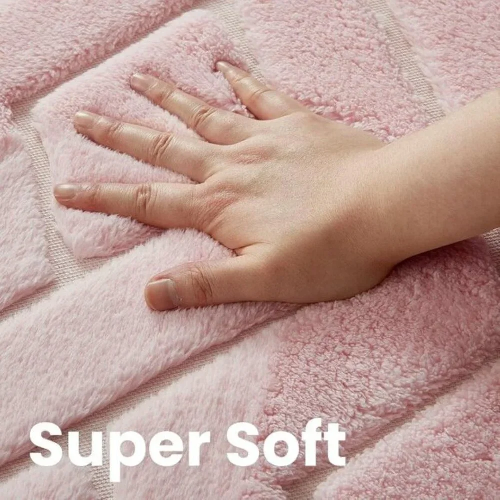 New 5x7 Ultra Soft Pink Shag Rug, Washable Non-Slip Carpet for Home & Room